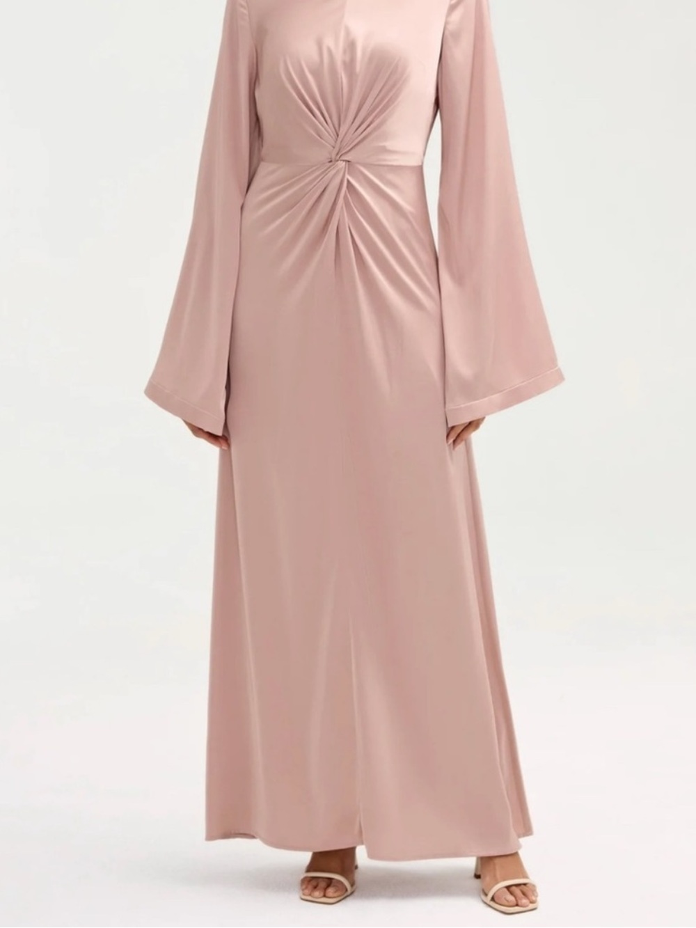Veiled Collection Duha Satin Knot Twist Maxi Dress